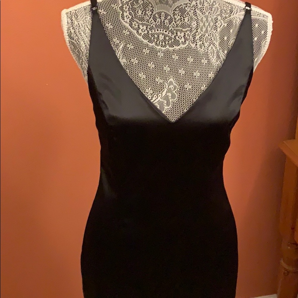 Long black spaghetti strap dress